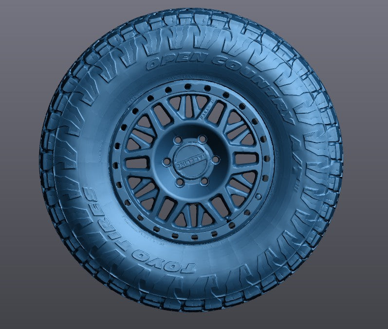 3D Scan: 35X11.5R17 Toyo Open Country Tire on Raceline Wheel