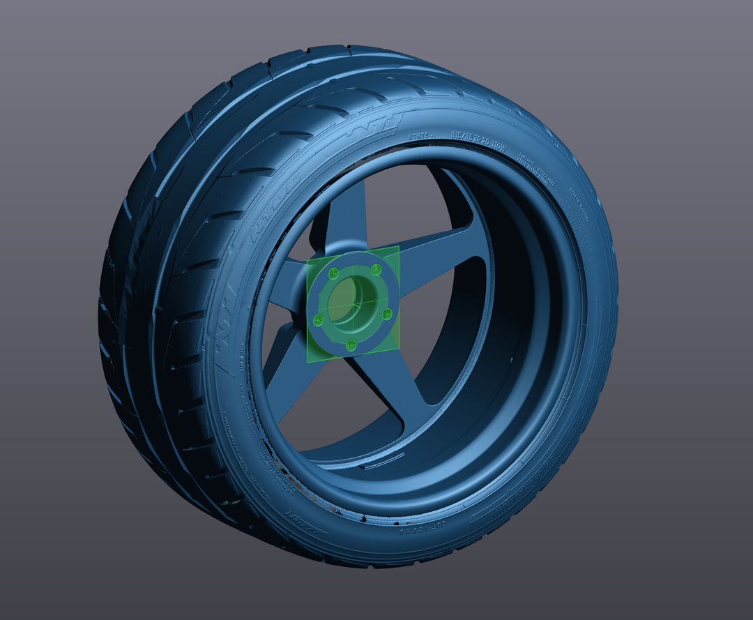 3D Scan: 315/35 ZR20 110W Nitto NT05 Tire on Wheel