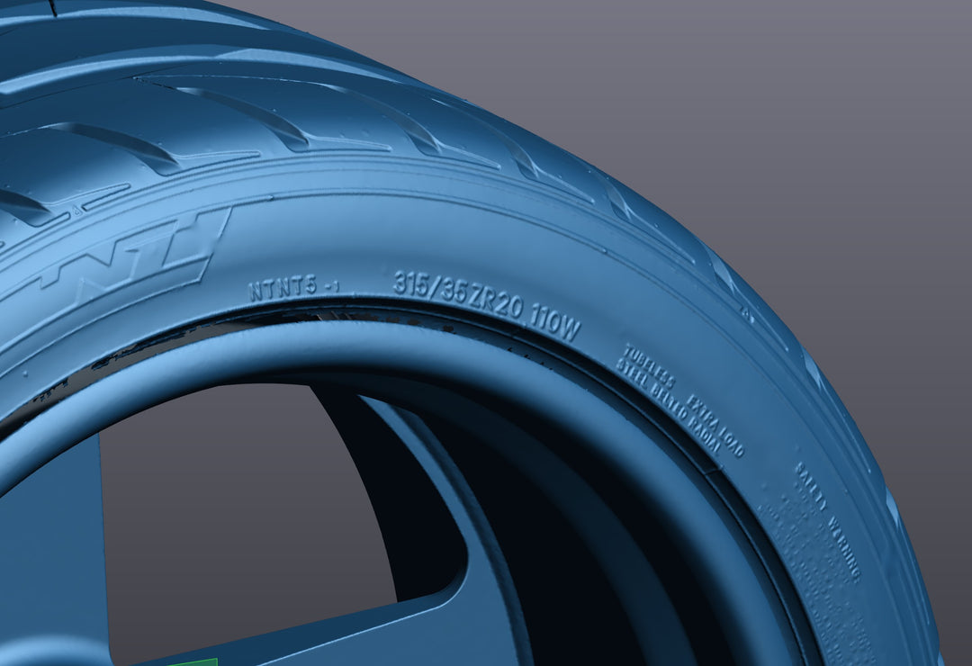 3D Scan: 315/35 ZR20 110W Nitto NT05 Tire on Wheel