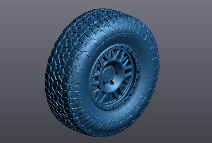 3D Scan: 35X11.5R17 Toyo Open Country Tire on Raceline Wheel