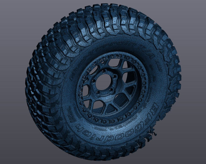 3D Scan: 37X12.5R17 BFG KM3 Tire on KMC Wheel