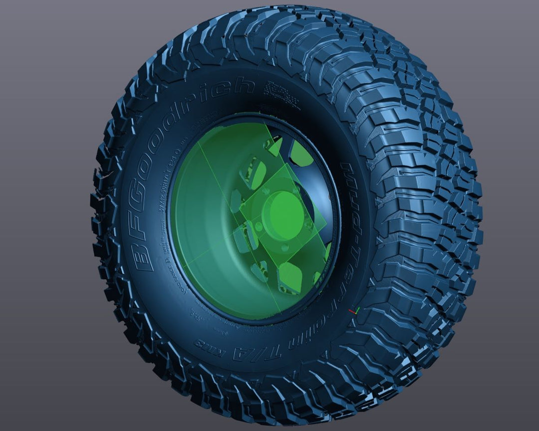 3D Scan: 37X12.5R17 BFG KM3 Tire on KMC Wheel