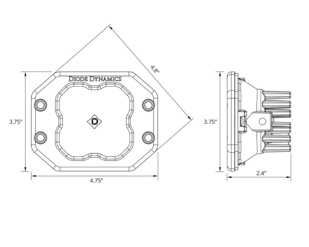 SS3 3" LED Pod (SPORT) - Flush Mount